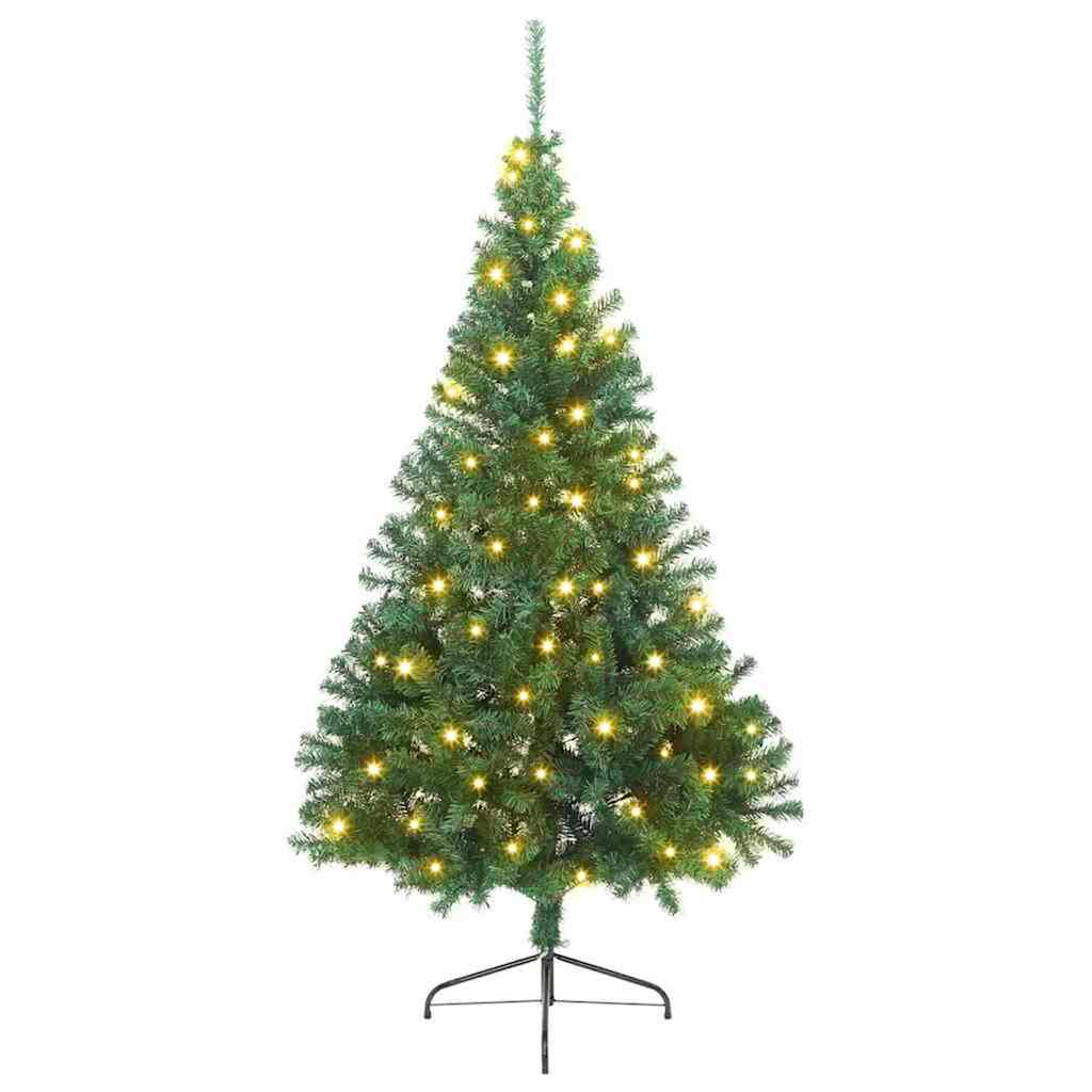 Dirbtinis prieššventinis eglutė su šviesomis Žalia 210 cm PVC