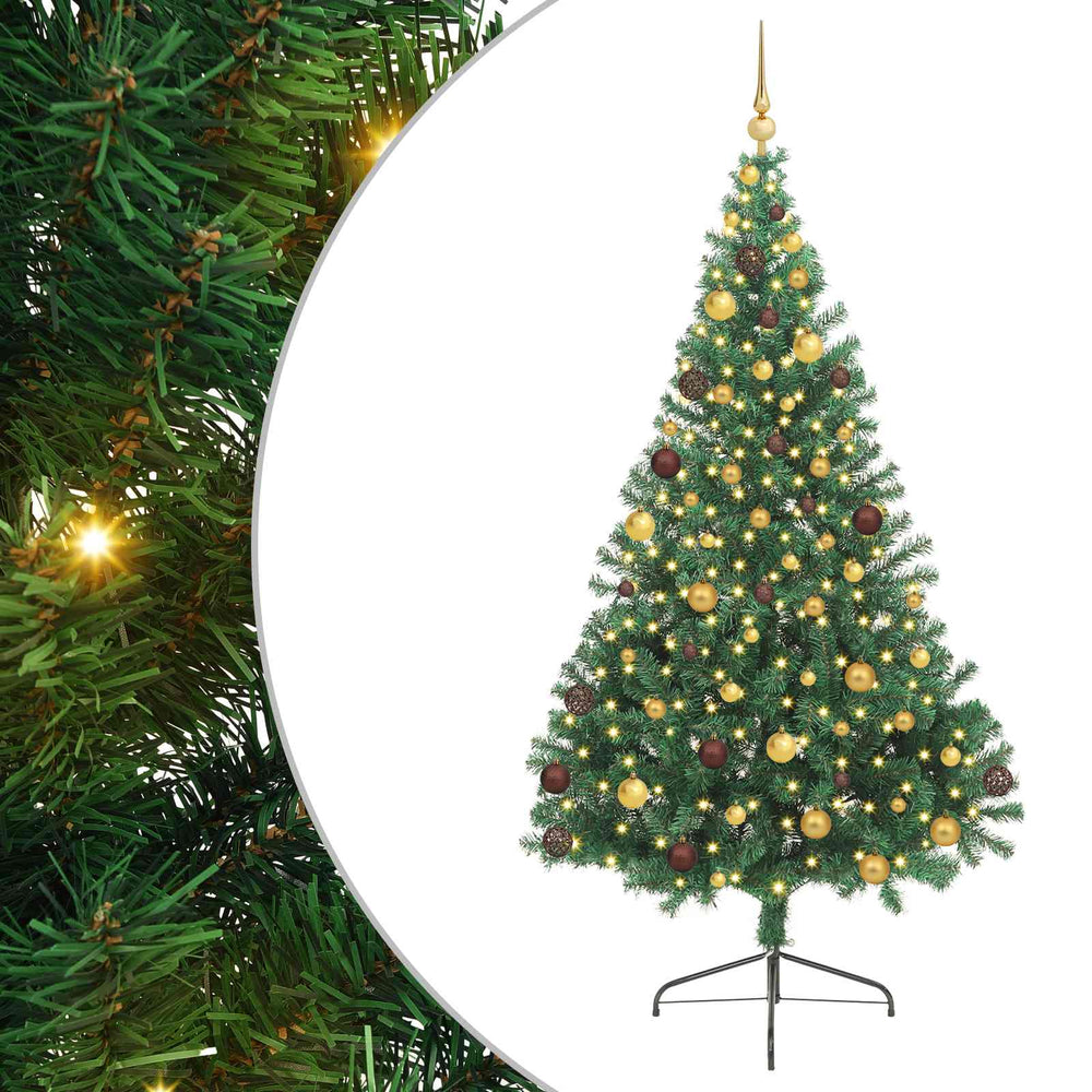 Dirbtinis prieššventinis eglutė su šviesomis Žalia 210 cm PVC