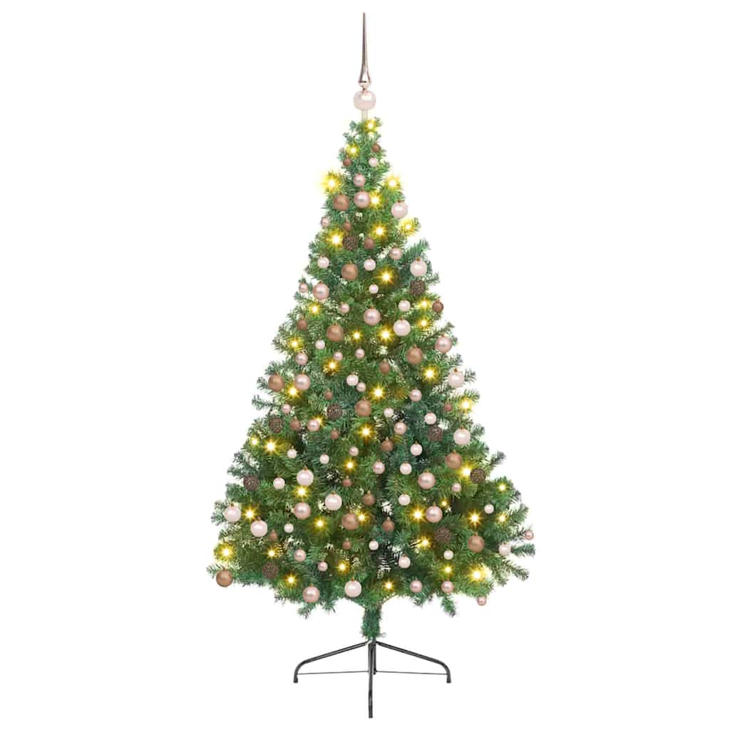Dirbtinis prieššventinis eglutė su šviesomis Žalia 210 cm PVC
