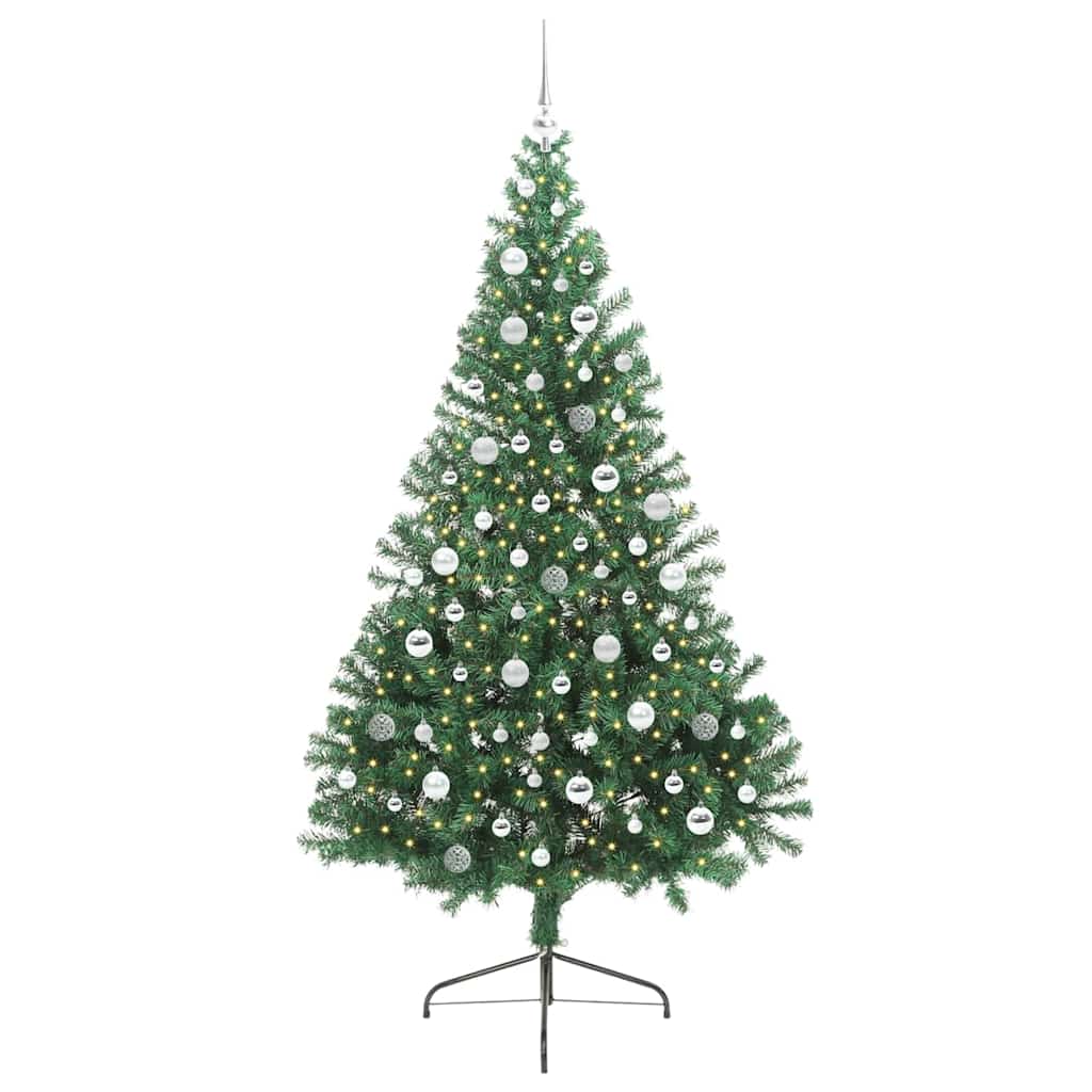 Dirbtinis prieššventinis eglutė su šviesomis Žalia 210 cm PVC