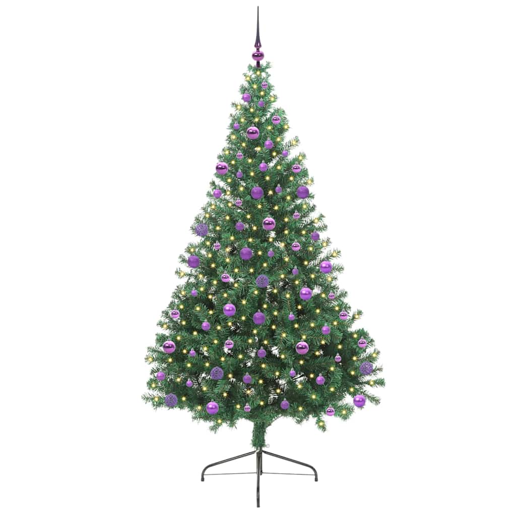Dirbtinė prieššventinė eglutė MOON POLAR, su šviesomis Žalia 210 cm.