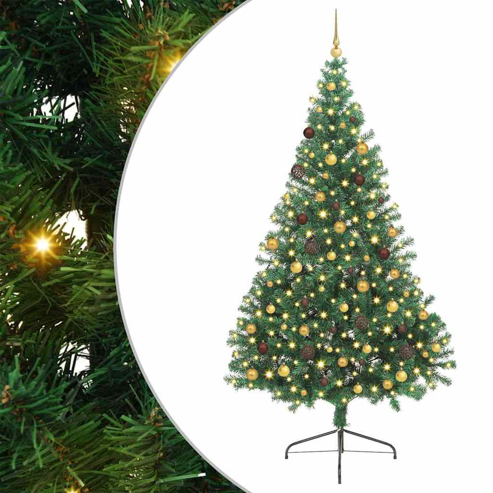 Dirbtinis prieššventinis eglutė su šviesomis Žalia 240 cm PVC
