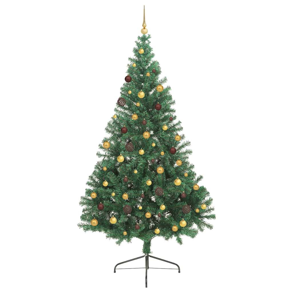 Dirbtinis prieššventinis eglutė su šviesomis Žalia 240 cm PVC