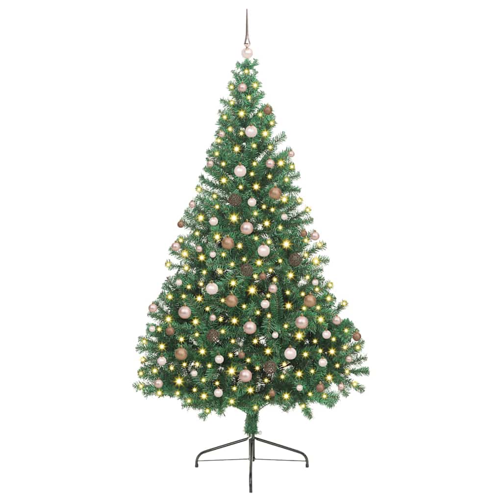 Dirbtinis prieššventinis eglutė su šviesomis Žalia 240 cm PVC