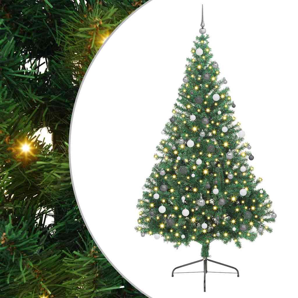 Dirbtinis prieššventinis eglutė su šviesomis Žalia 240 cm PVC
