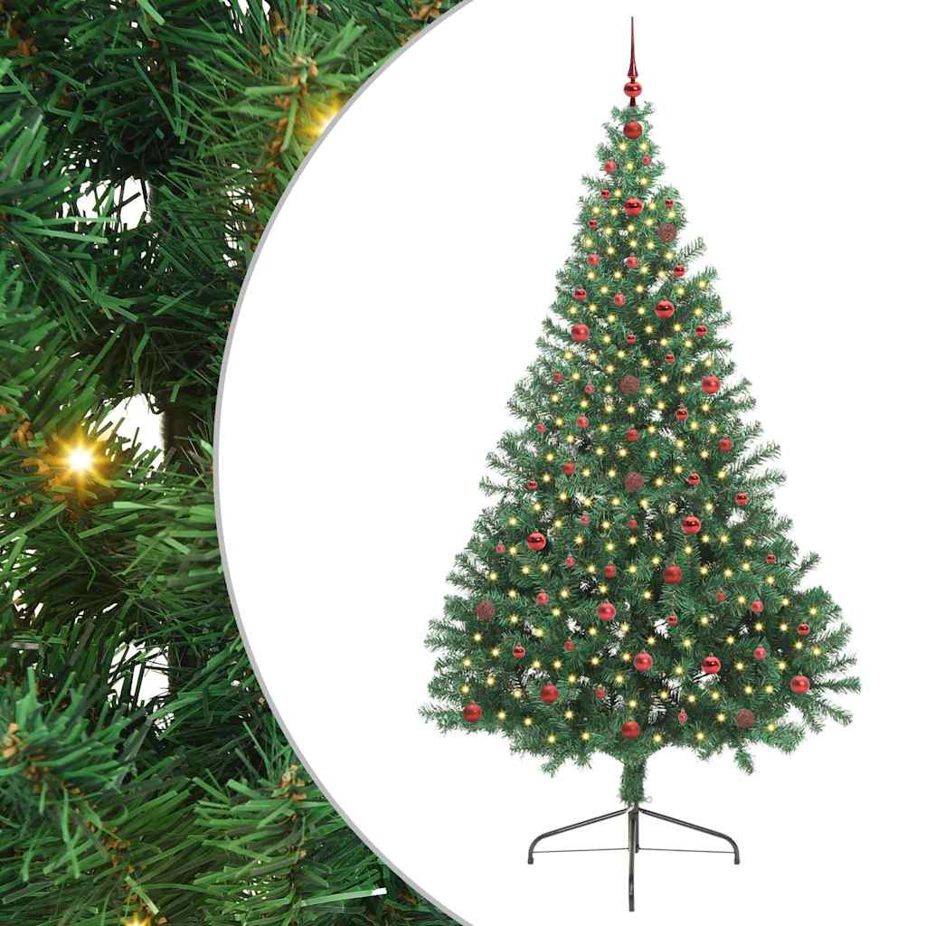 Artificial Pre-Lit Christmas Tree Green 240 cm PVC