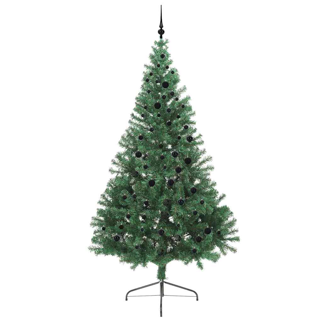 Artificial pre-lit Christmas tree HORIZON EMBER, green 240 cm.