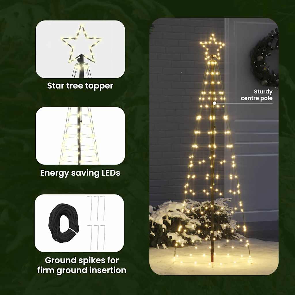 LED Kalėdinė eglutė su žemės kuoleliais Šilta balta 250 cm