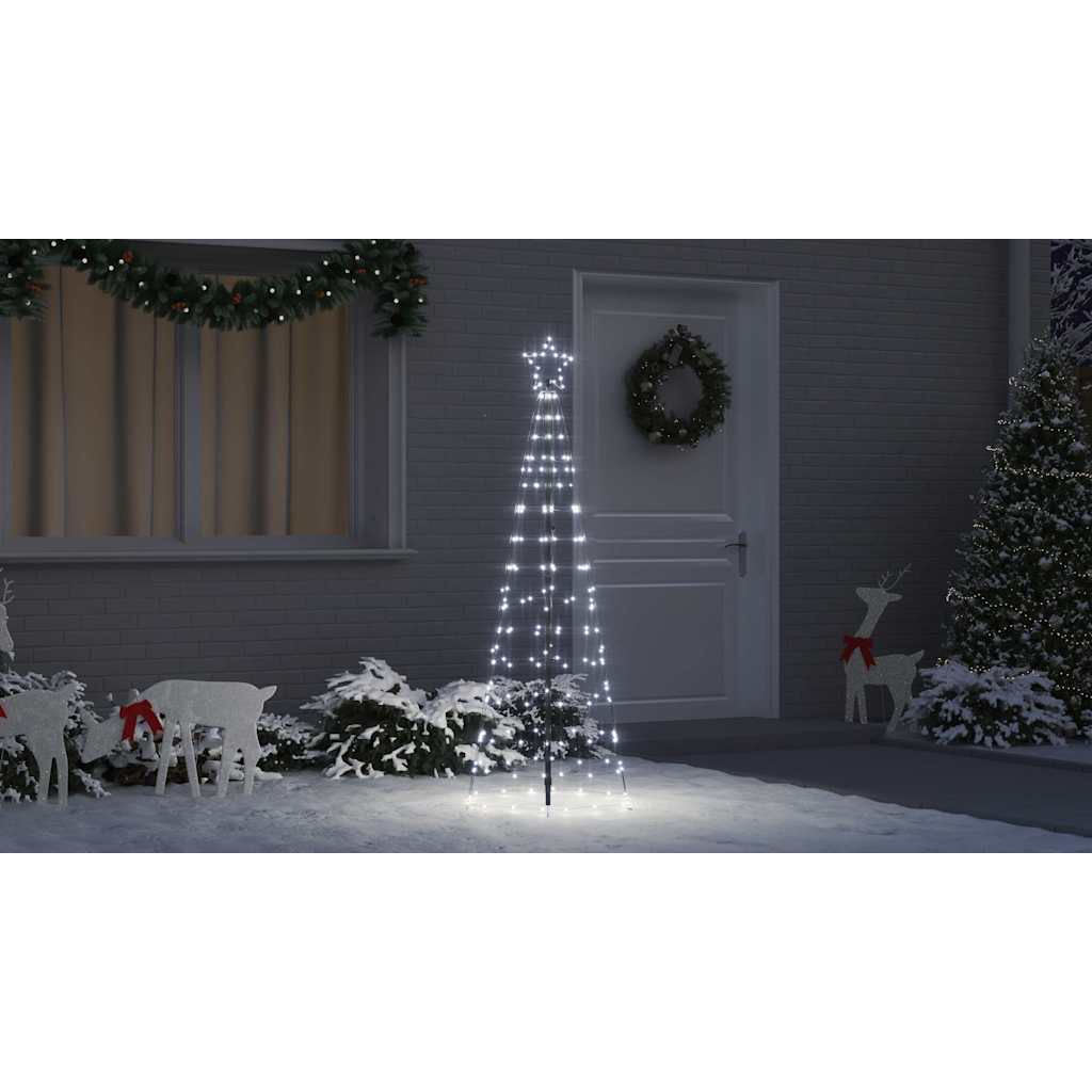 LED Kalėdinė eglutė HOLLOW EVERGREEN, su žemės kuoleliais Šalta balta 250 cm.