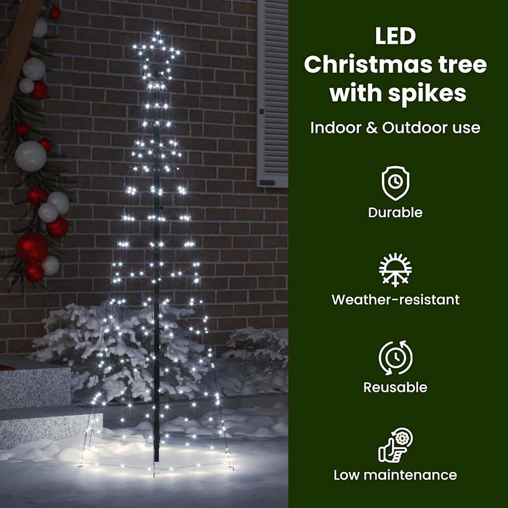 LED Kalėdinė eglutė HOLLOW EVERGREEN, su žemės kuoleliais Šalta balta 250 cm.