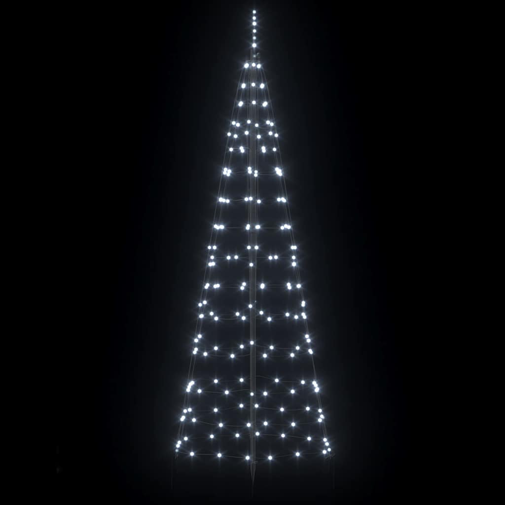LED Kalėdinė eglutė HOLLOW EVERGREEN, su žemės kuoleliais Šalta balta 250 cm.