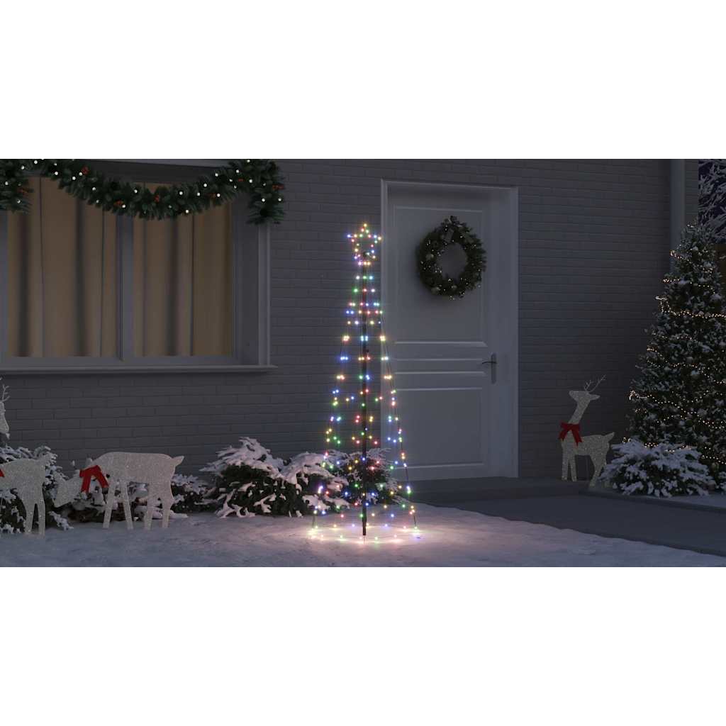 LED Kalėdinė eglutė su žemės kuoleliais Įvairiaspalvis 250 cm
