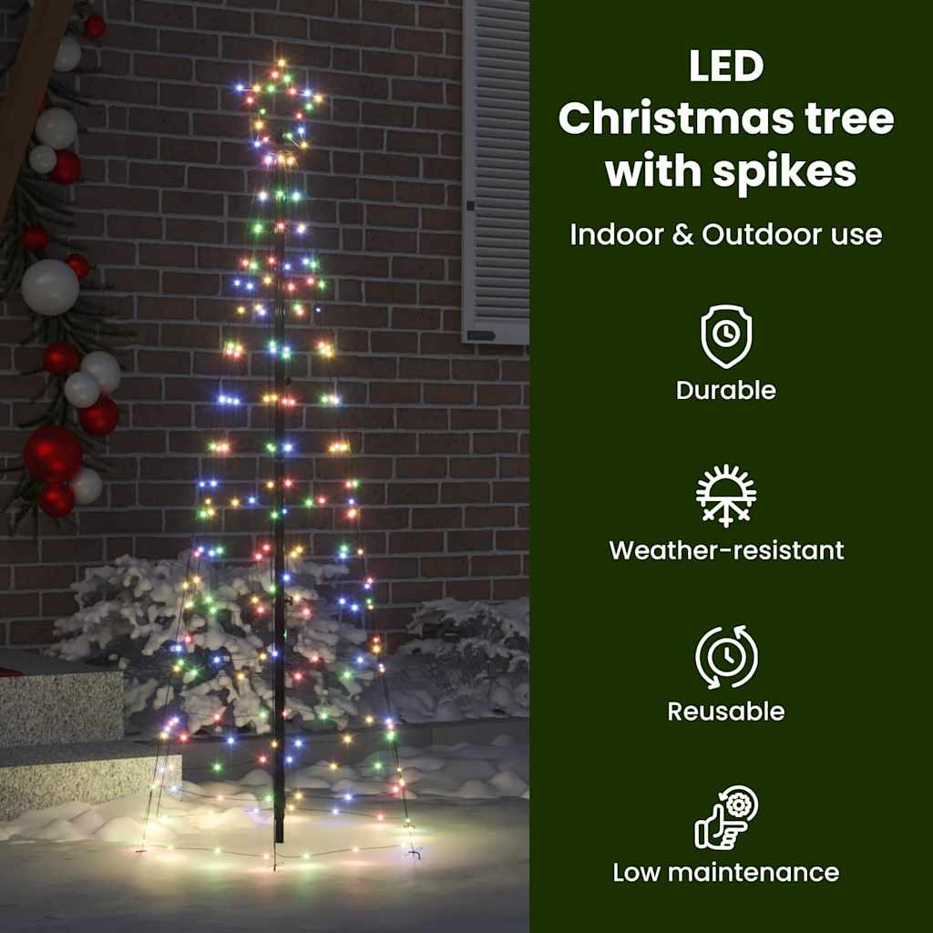 LED Kalėdinė eglutė su žemės kuoleliais Įvairiaspalvis 250 cm
