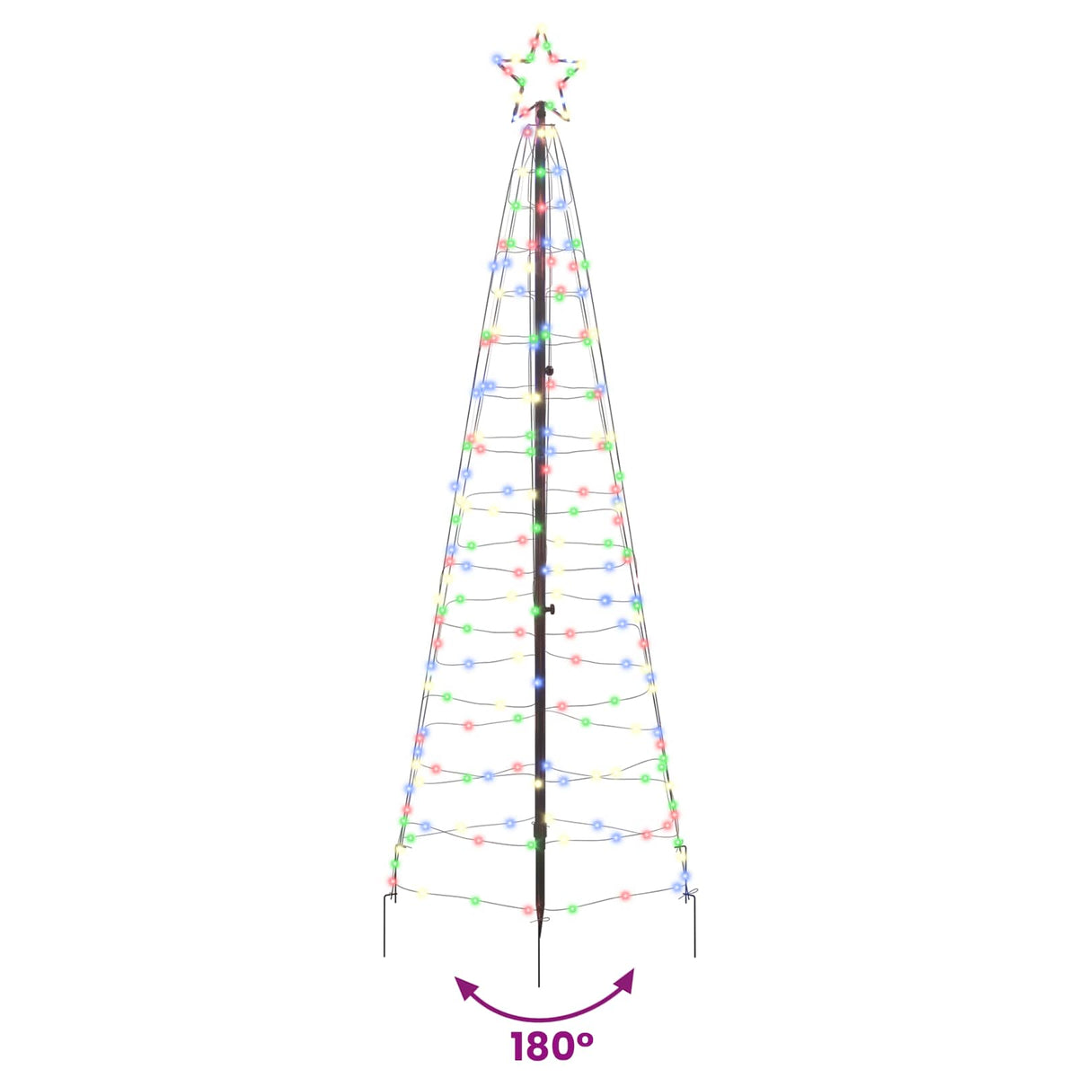 LED Kalėdinė eglutė su žemės kuoleliais Įvairiaspalvis 250 cm