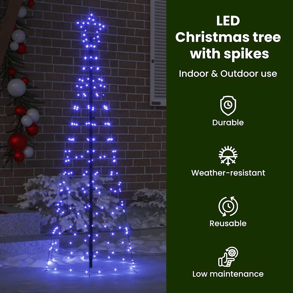 LED Kalėdinė eglutė HOLLOW EVERGREEN, su žemės kuoleliais Mėlyna 250 cm. Geležis