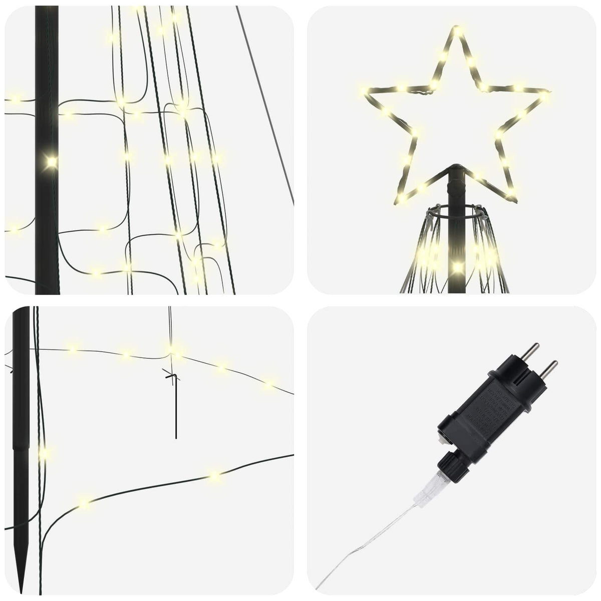LED Kalėdų medis EKENAS 400 cm 800 LED Šilta balta Plienas