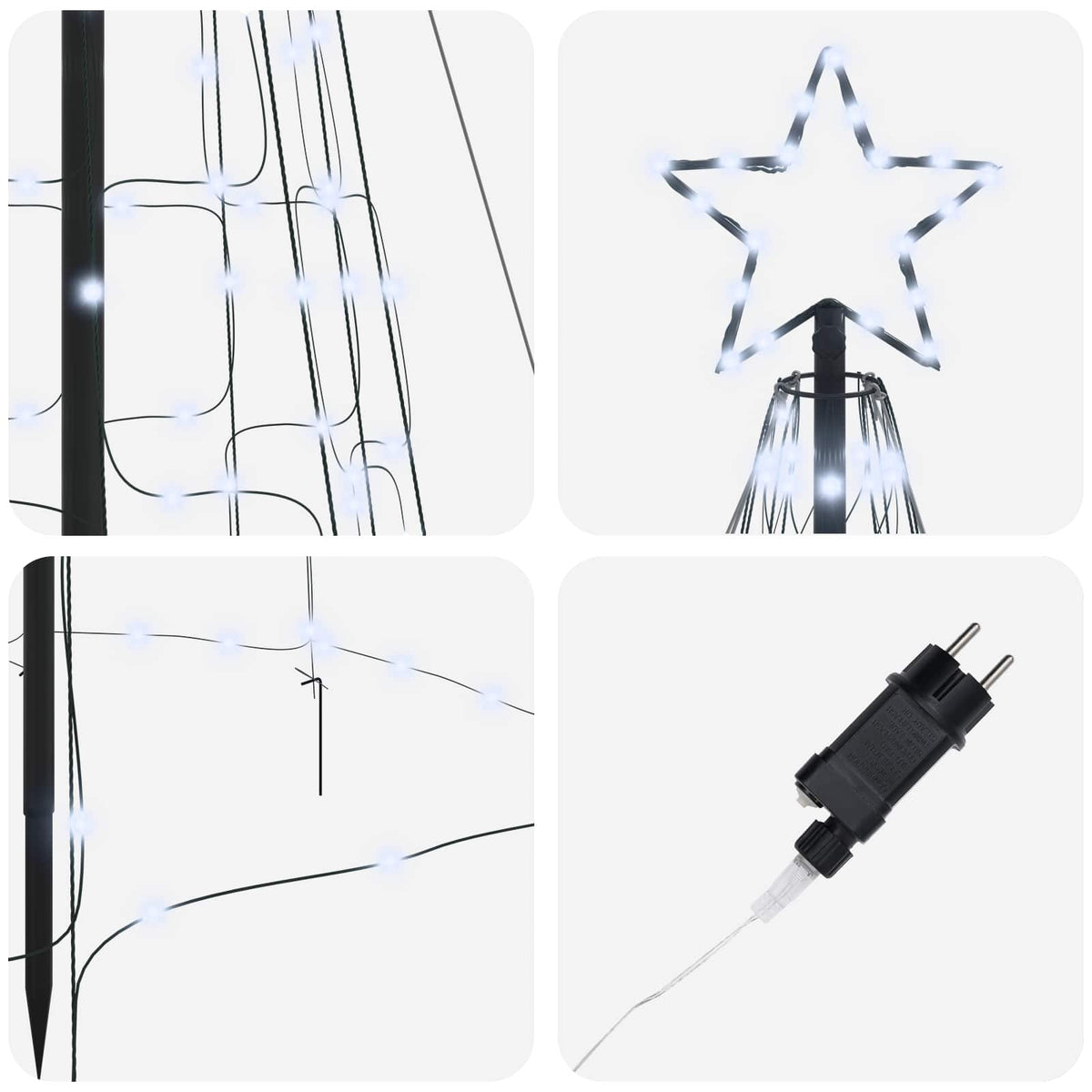 LED Kalėdų medis EKENAS 400 cm 800 LED Šalta balta Plienas