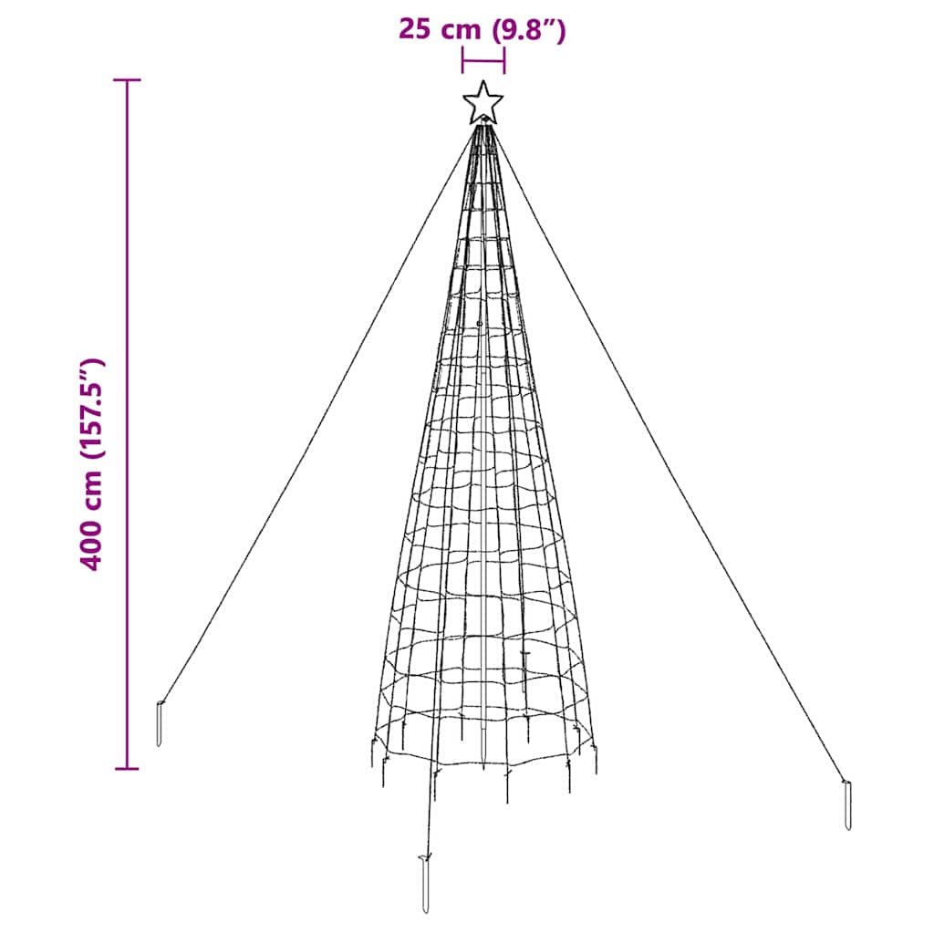 LED Kalėdų medis EKENAS 400 cm 800 LED Šalta balta Plienas