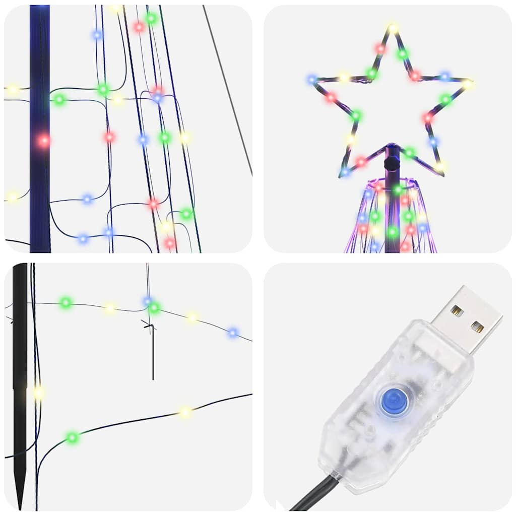 LED Christmas Tree with Ground Spikes Multicolour 400 cm