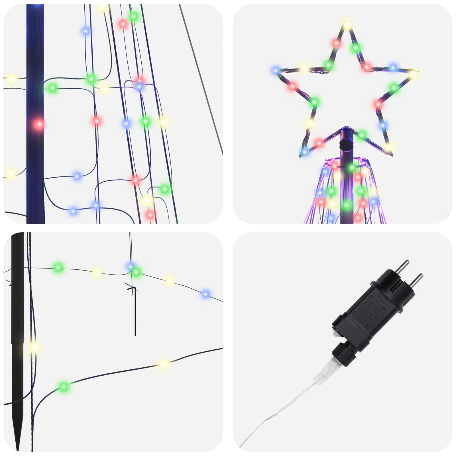 LED Kalėdinė eglutė su žemės kuoleliais Įvairiaspalvis 400 cm