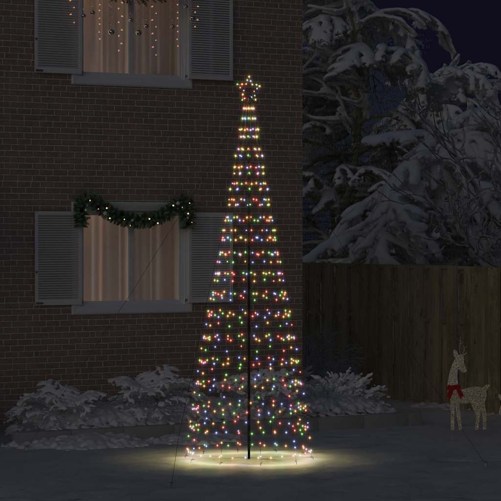 LED Christmas Tree with Ground Spikes Multicolour 400 cm