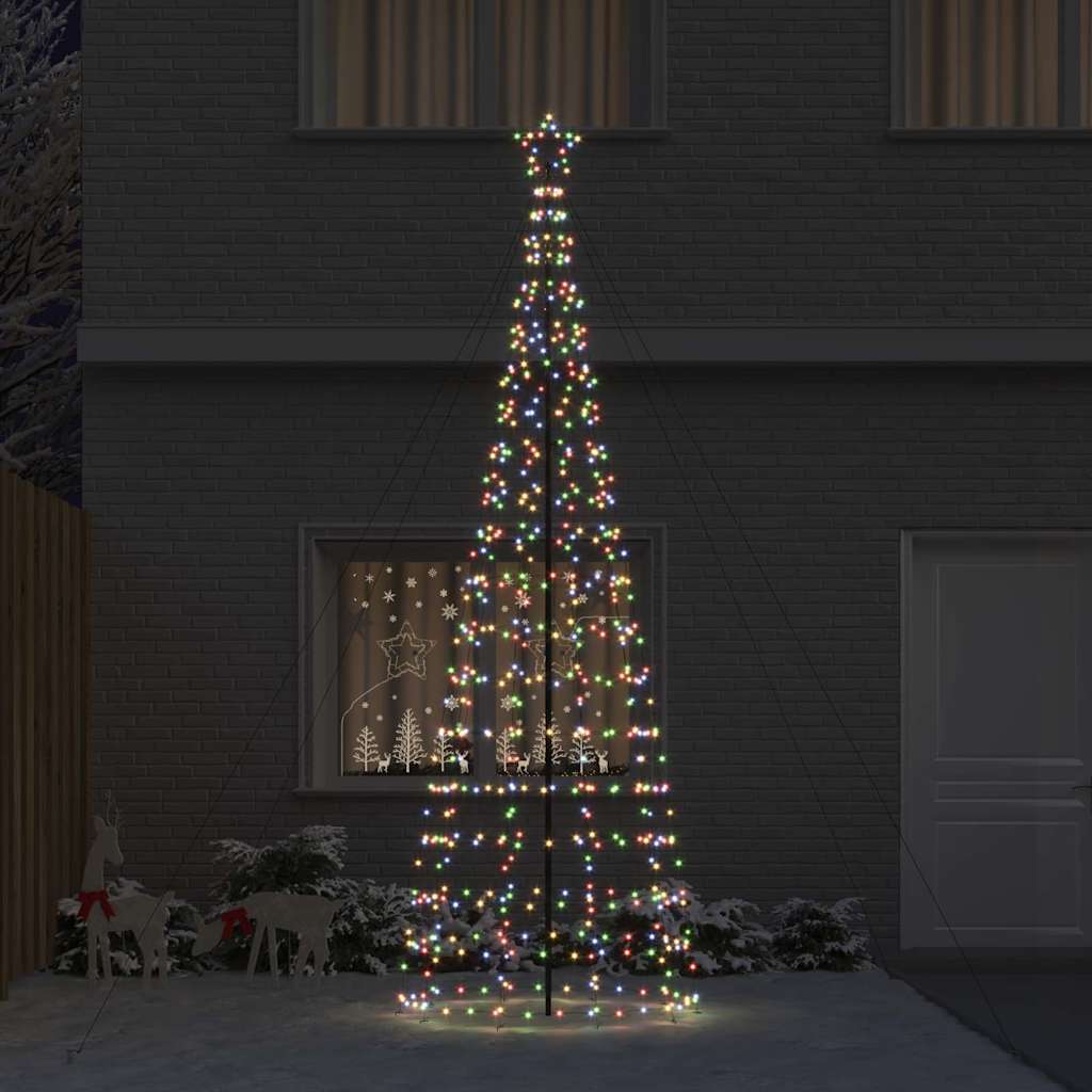 LED Christmas Tree with Ground Spikes Multicolour 400 cm