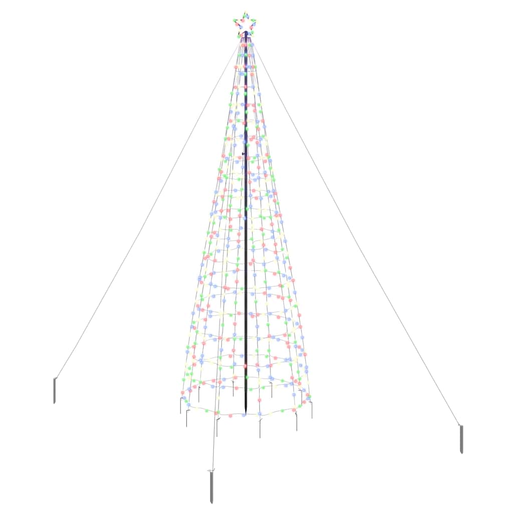 LED Christmas Tree with Ground Spikes Multicolour 400 cm