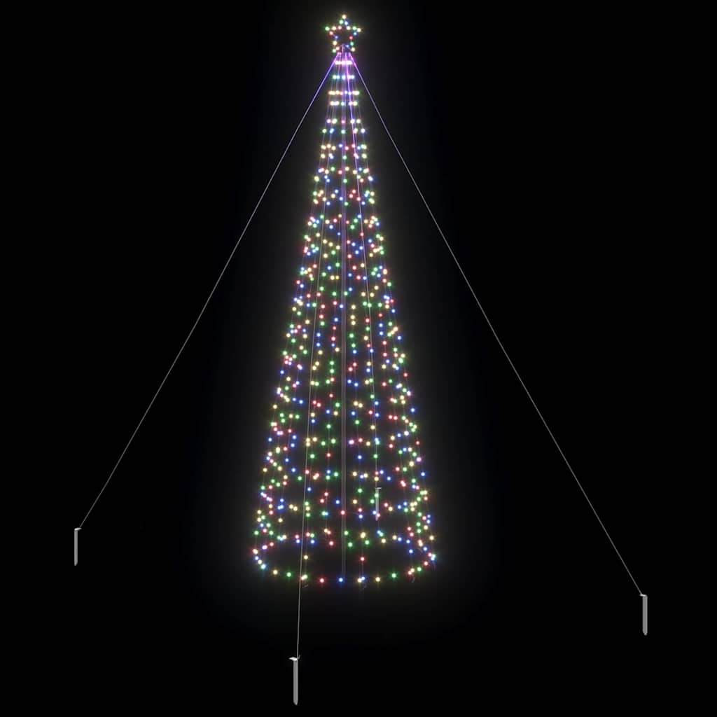 LED Christmas Tree with Ground Spikes Multicolour 400 cm