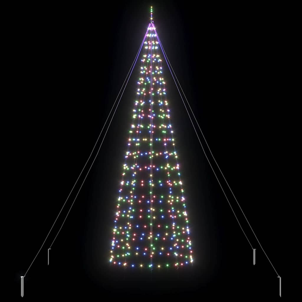 LED Christmas Tree with Ground Spikes Multicolour 400 cm