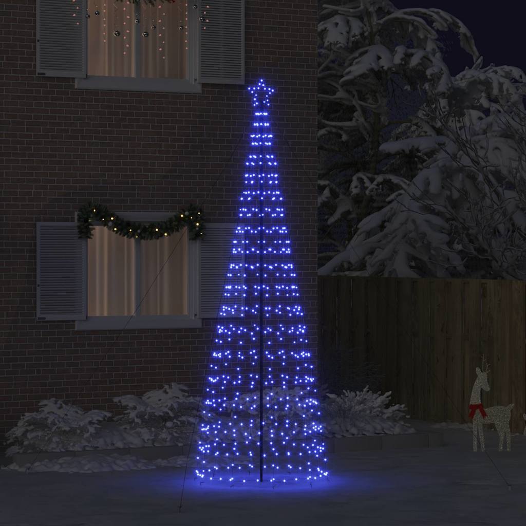 LED Ziemassvētku eglīte HOLLOW EVERGREEN, ar zemes mietiņiem, zila, 400 cm. Dzelzs