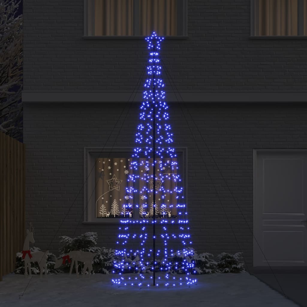 LED Ziemassvētku eglīte HOLLOW EVERGREEN, ar zemes mietiņiem, zila, 400 cm. Dzelzs