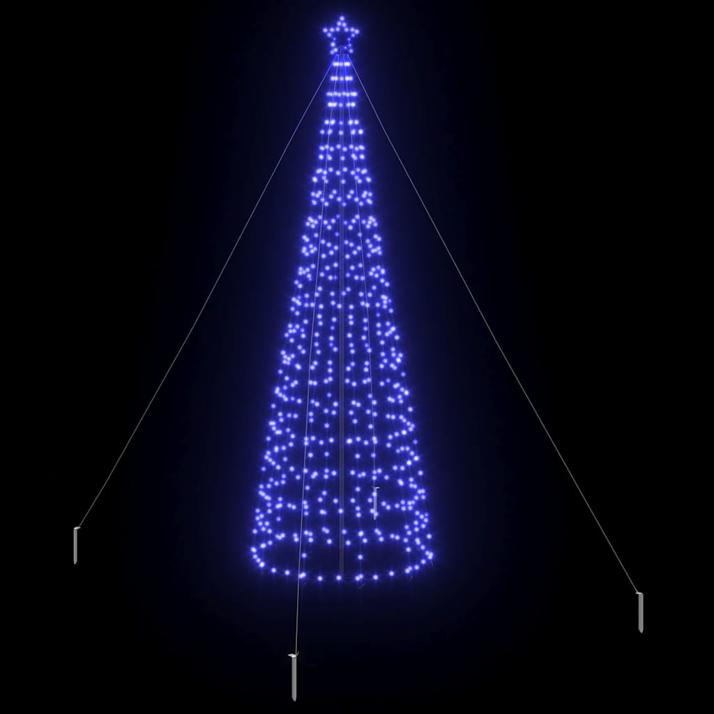 LED Ziemassvētku eglīte HOLLOW EVERGREEN, ar zemes mietiņiem, zila, 400 cm. Dzelzs