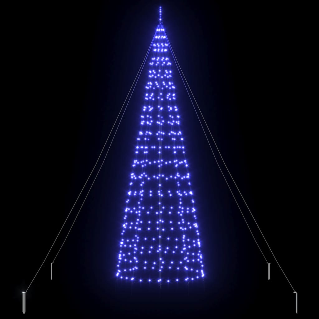 LED Ziemassvētku eglīte HOLLOW EVERGREEN, ar zemes mietiņiem, zila, 400 cm. Dzelzs
