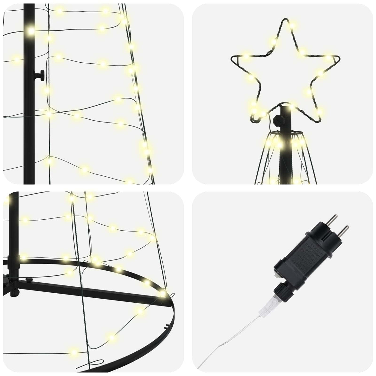 LED Kalėdų medis EKENAS 250 cm 390 LED Šilta balta Plienas