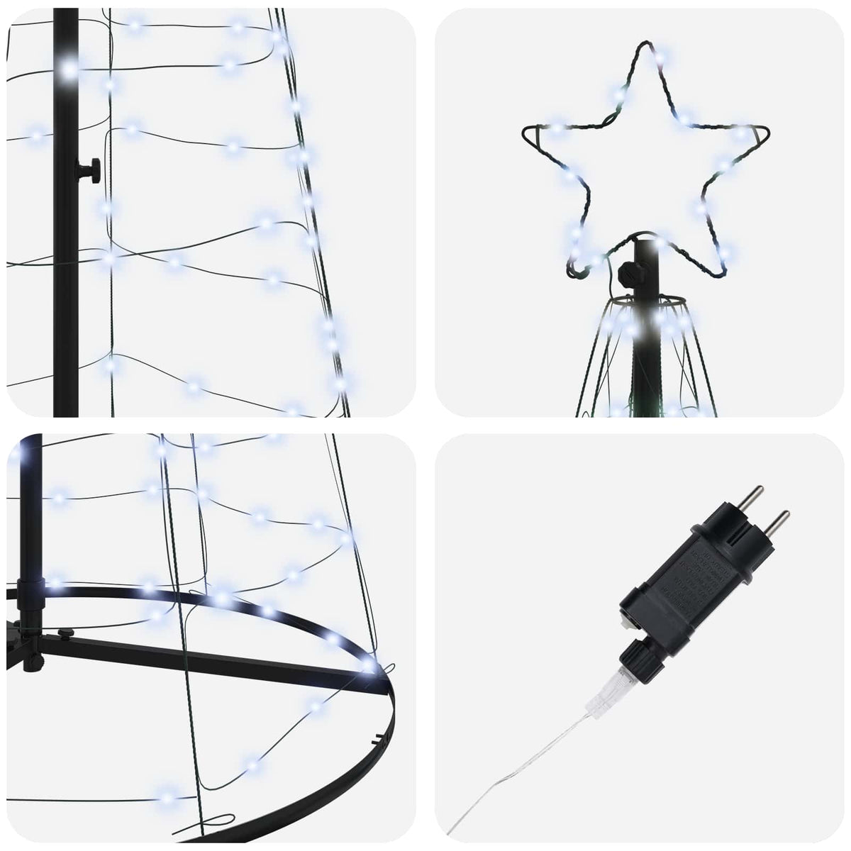 LED Kalėdų medis EKENAS 400 cm 800 LED Šalta balta Plienas