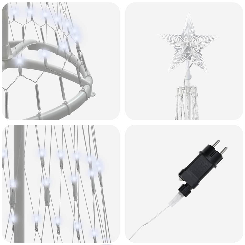 LED Kalėdų medis WINTER WINTER, stovu Šalta balta 51 x 51 x 190 cm. metalas