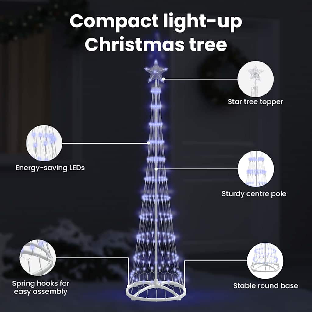 LED Kalėdų medis WINTER WINTER, su 230 LED Mėlyna 51 x 51 x 190 cm. metalas