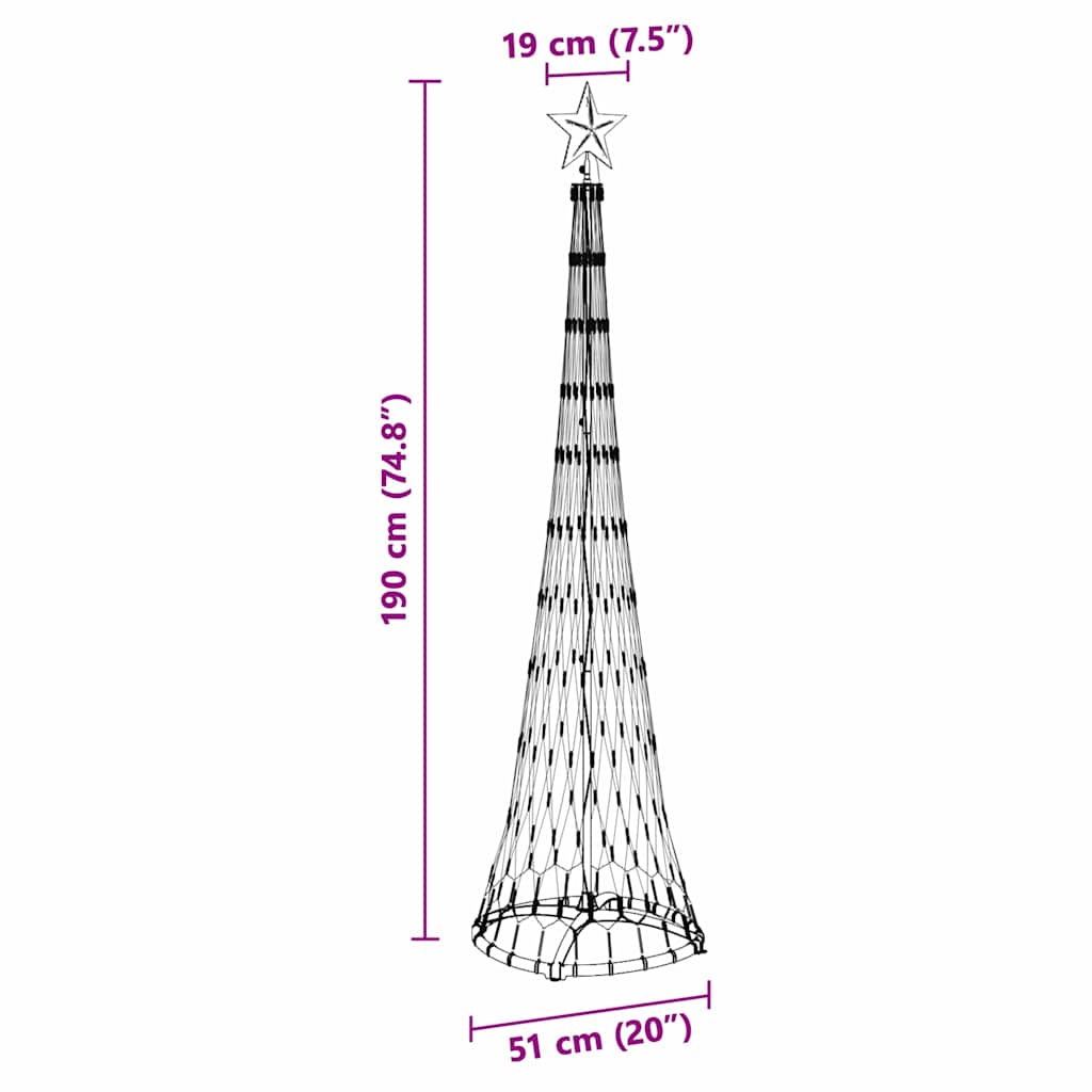 LED Kalėdų medis WINTER WINTER, Įvairiaspalvis 51 x 51 x 190 cm. metalas