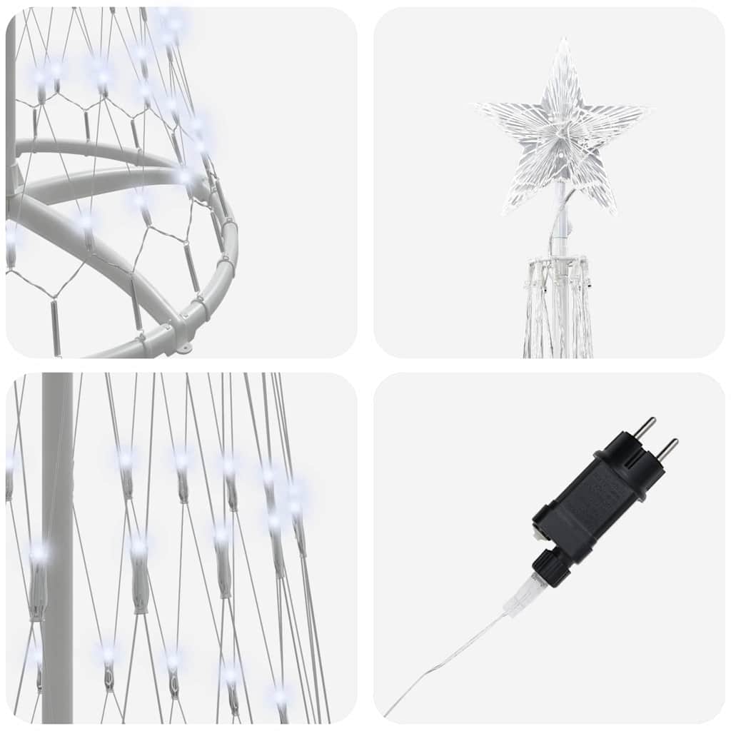 LED Kalėdų medis WINTER WINTER, stovu Šalta balta 70 x 70 x 250 cm. metalas