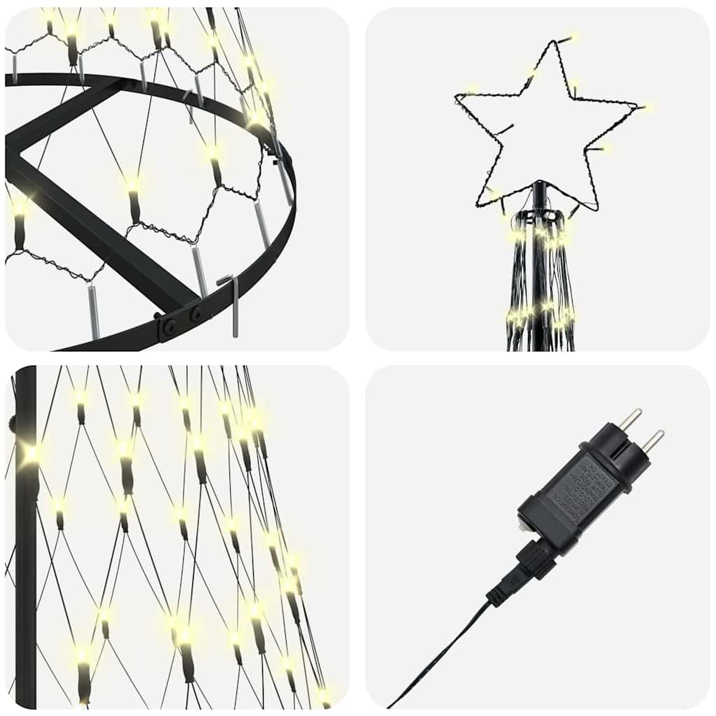 LED Kalėdų medis Šilta balta 184,5 cm metalas