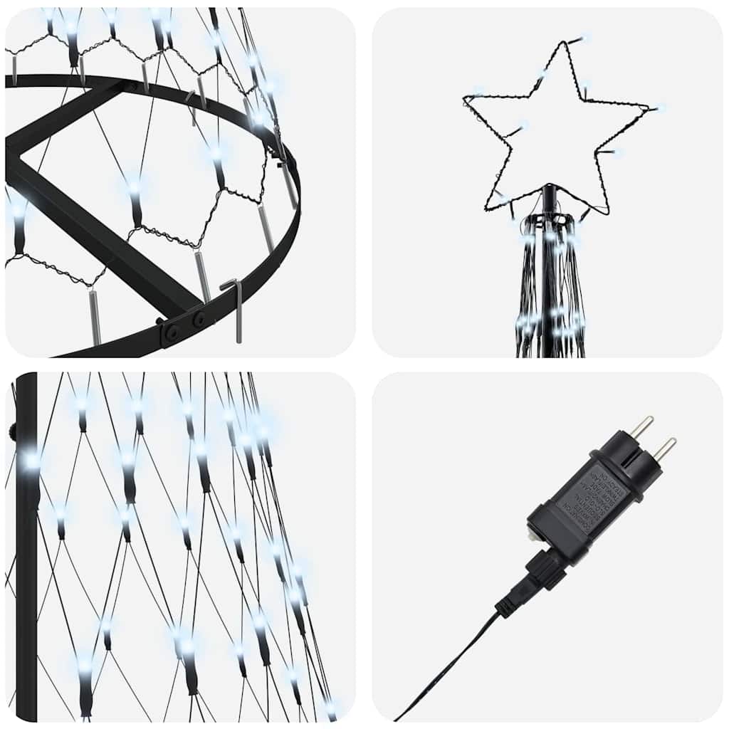 LED Kalėdų medis Šaltas baltas 184,5 cm metalas
