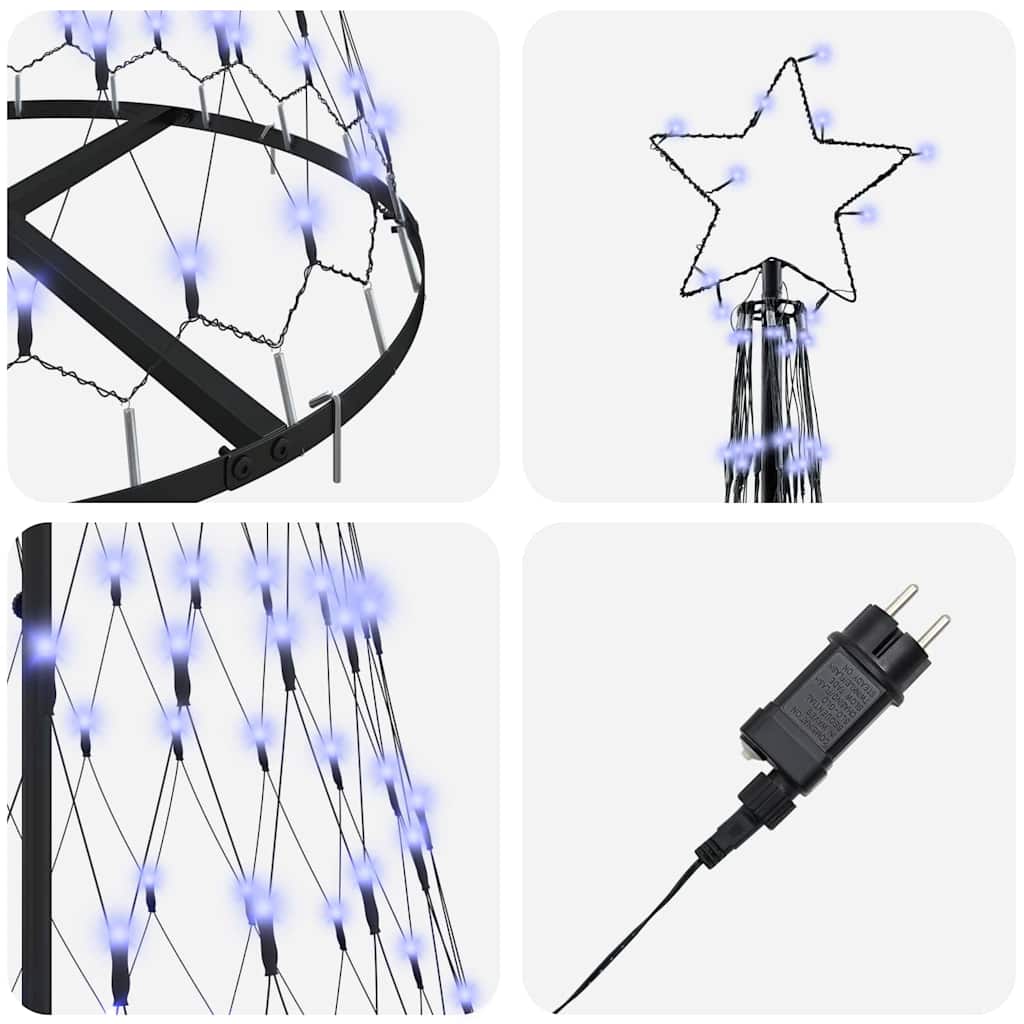 LED Kalėdų medis Mėlyna 184,5 cm metalas