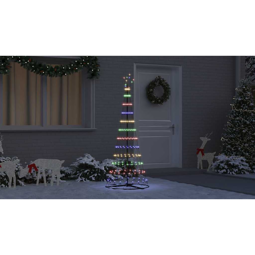 LED Kalėdų medis su 230 LED Įvairiaspalvis 184.5 cm metalas