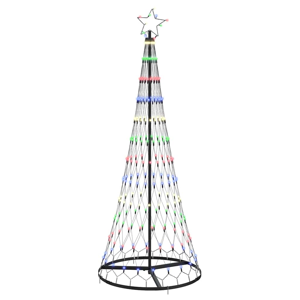 LED Kalėdų medis su 230 LED Įvairiaspalvis 184.5 cm metalas