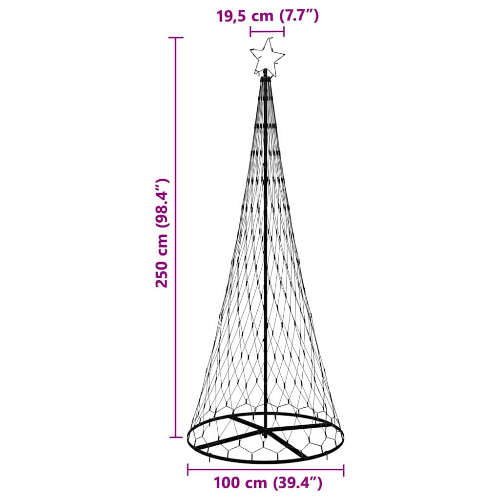 LED Kalėdų medis Šilta balta 250 cm metalas