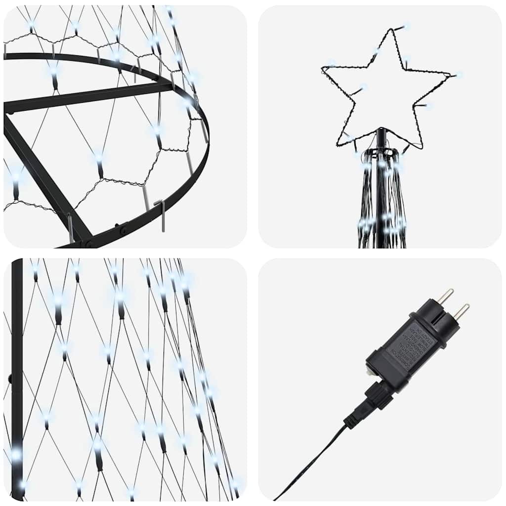 LED Kalėdų medis Šaltas baltas 250 cm metalas