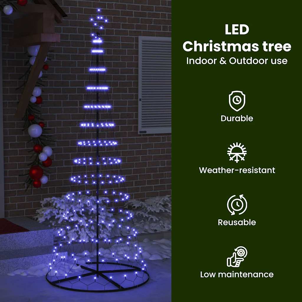 LED Kalėdų medis su 295 LED s stovu Mėlyna 250 cm metalas