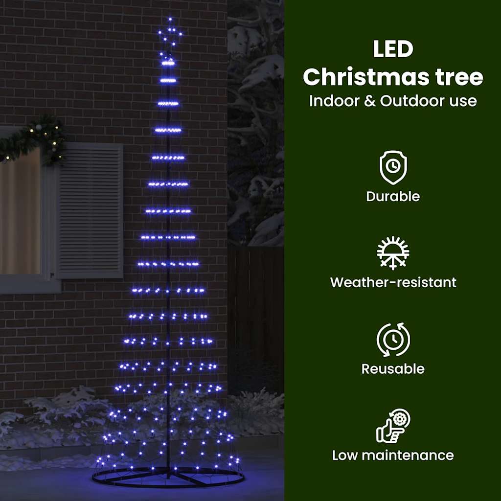 LED Ziemassvētku egle ar 355 LED diodēm statīvā Zila 302,5 cm metāls
