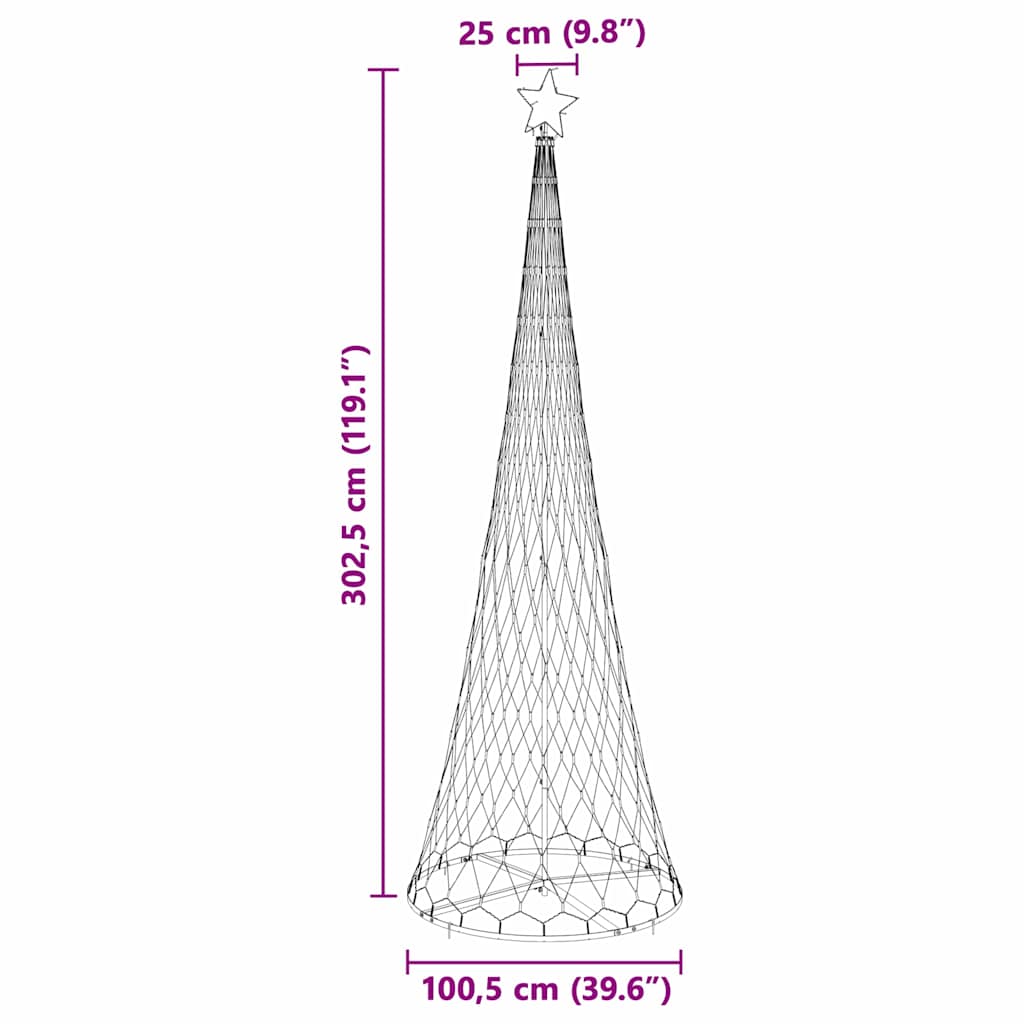 LED Kalėdų medis WINTER WINTER, Įvairiaspalvis 100.5 x 100.5 x 302.5 cm.