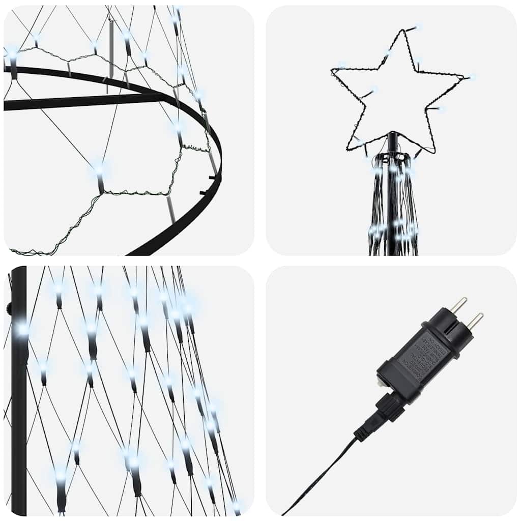 LED Kalėdų medis Šaltas baltas 400 cm metalas